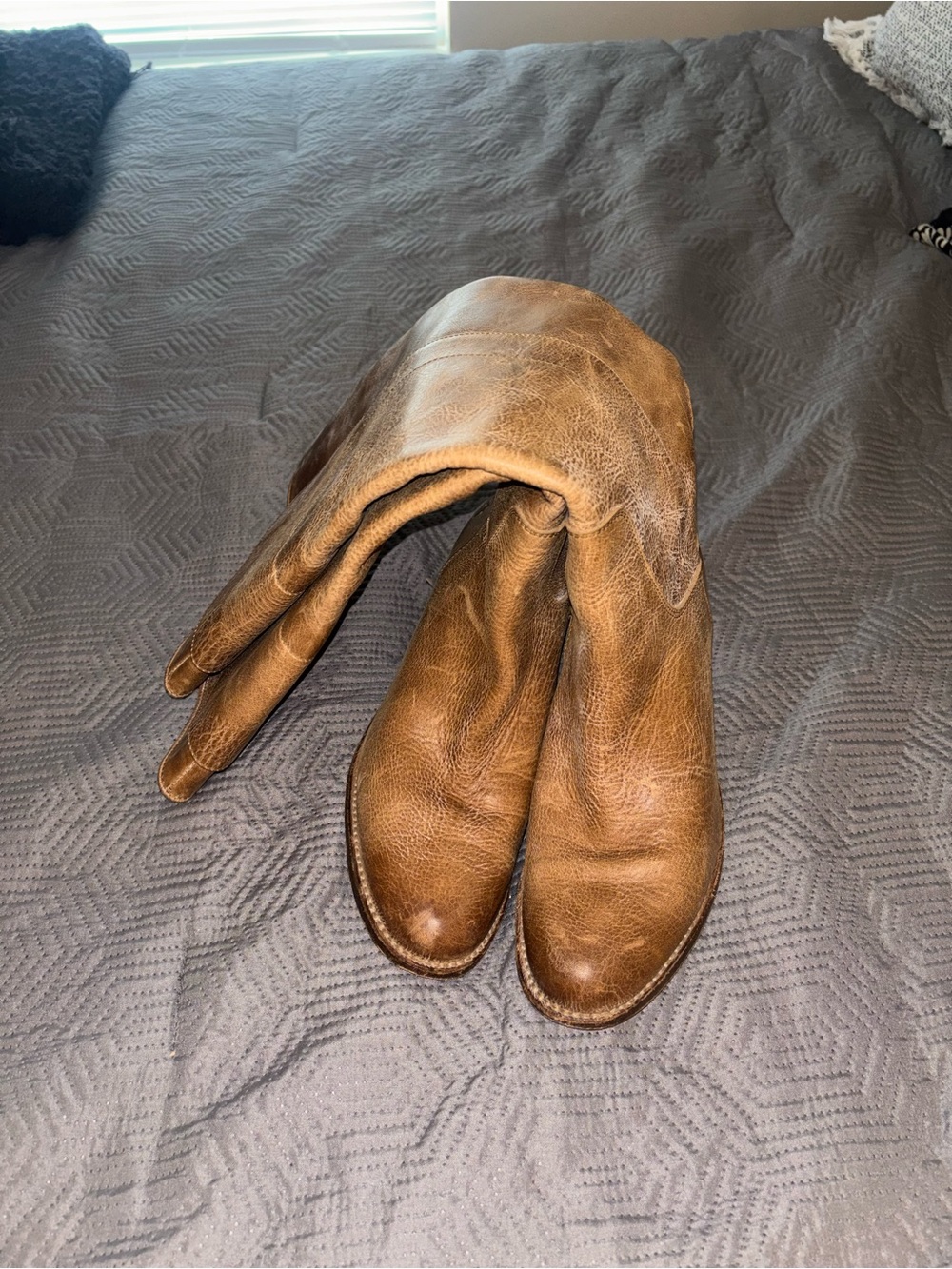 Frye Women's Beige Leather Heeled Boots